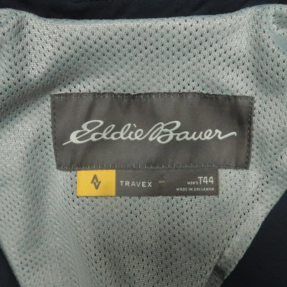 Eddie Bauer Jacket Men 44T Blue Travex Ultimate Voyager II Travel Blazer Pockets